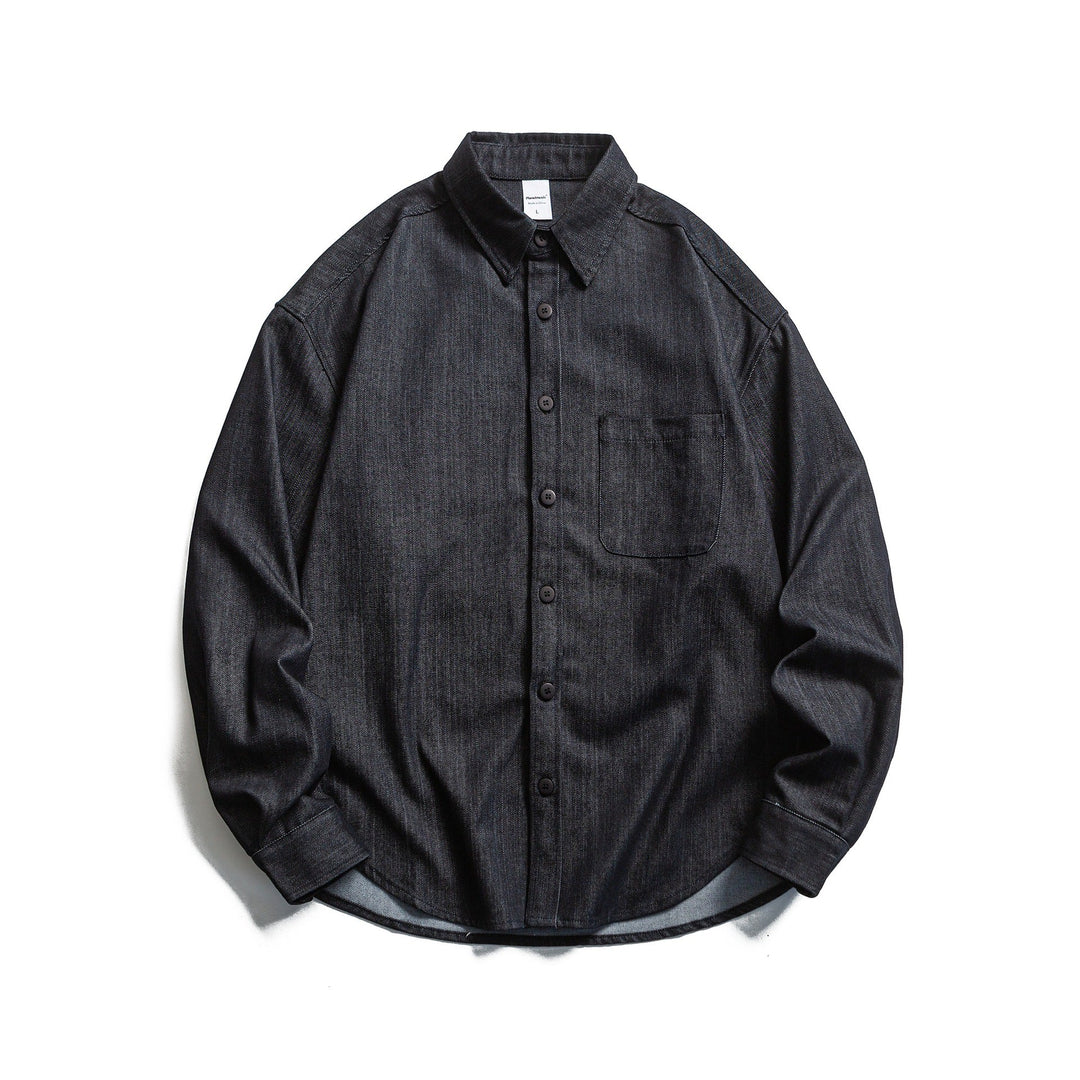 Herren Boxy Hemdjacke aus robustem Twill mit abgerundetem Saum Nord Taschen