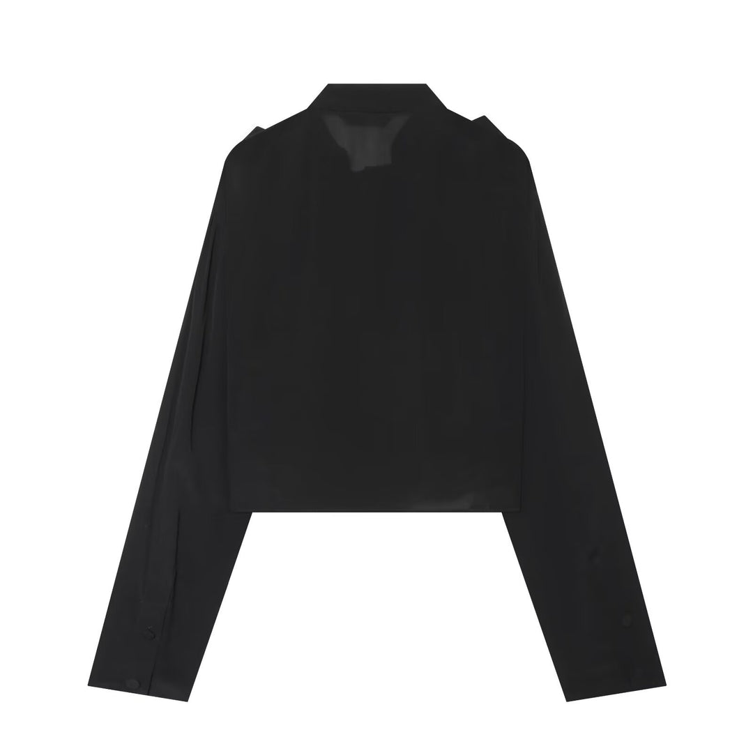 Damen Kurzjacke mit Lagenvolants, Stehkragen und verdeckter Knopfleiste Nord Taschen
