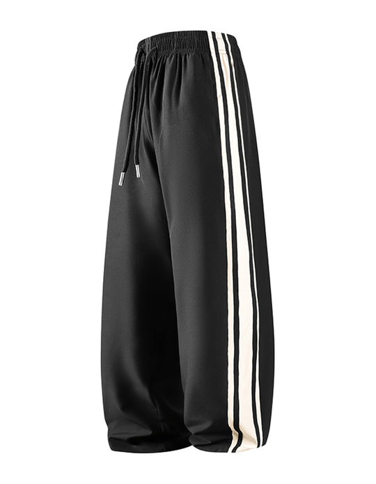 Damen Weite Trackpants mit Tunnelzugbund und seitlichen Kontraststreifen Nord Taschen