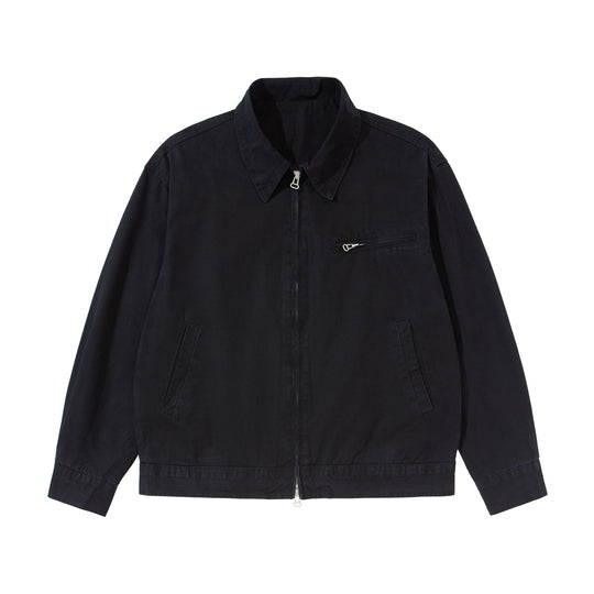 Herren Kurzblouson im Vintage‑Washed Canvas mit Zwei‑Wege‑Reißverschluss Nord Taschen