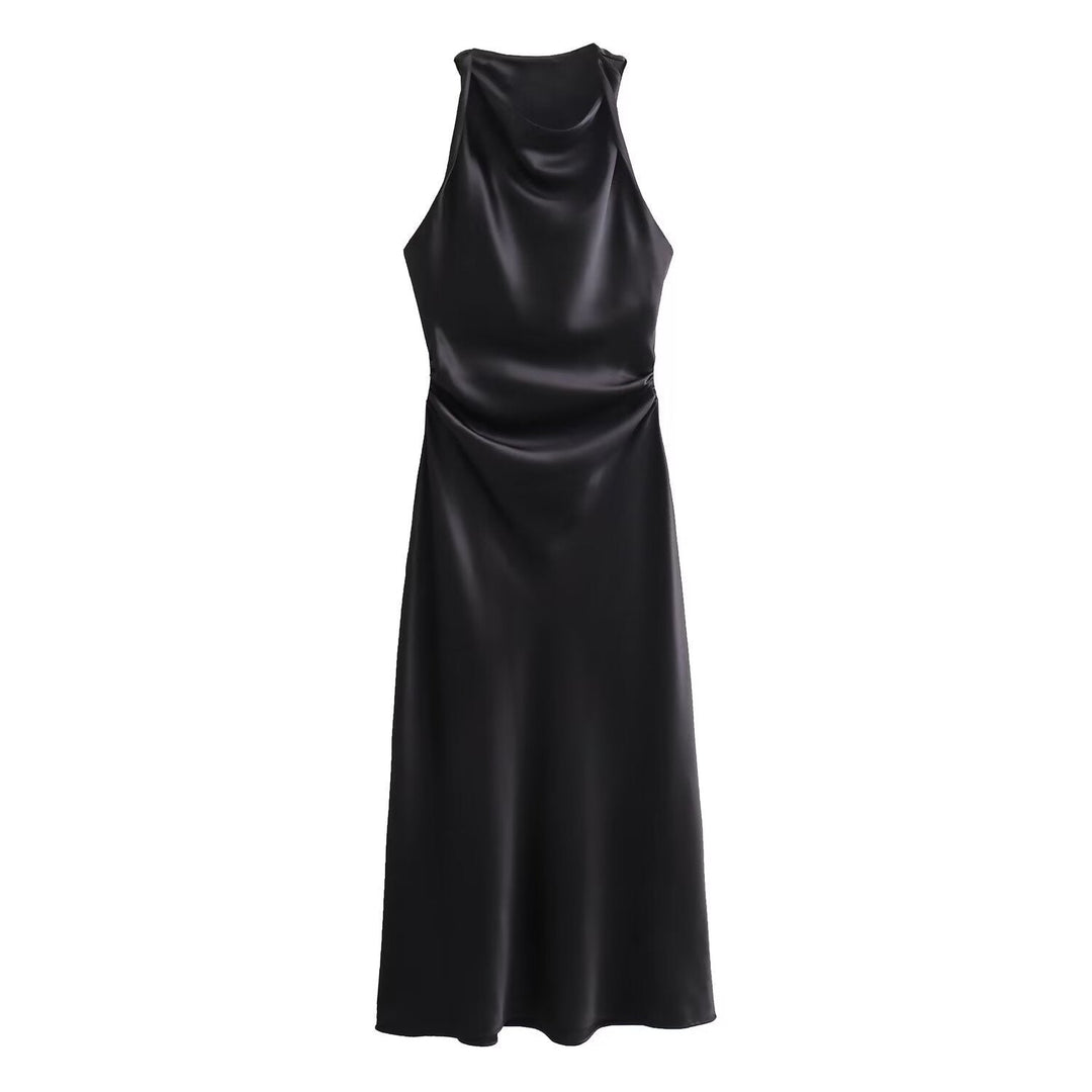Damen elegantes Sommerkleid mit fließendem Schnitt und charmanten Rüschendetails