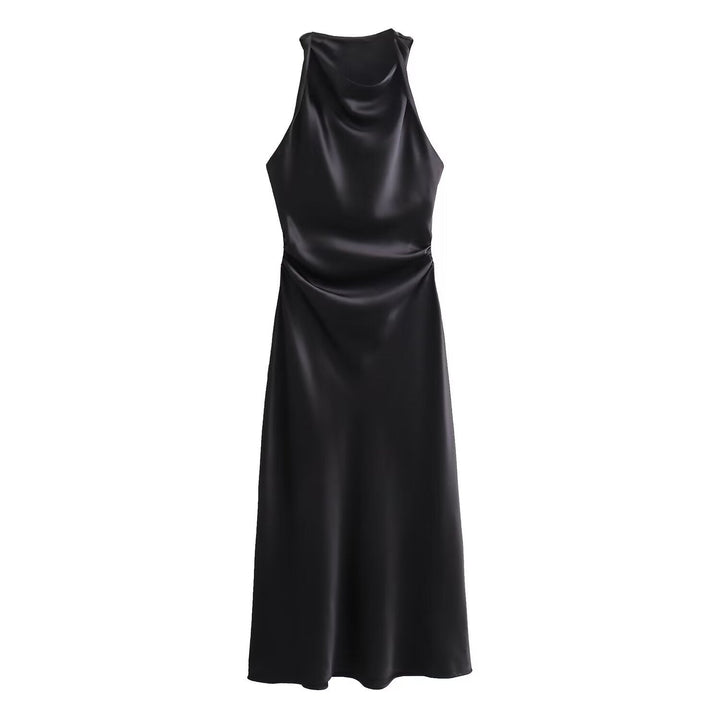 Damen elegantes Sommerkleid mit fließendem Schnitt und charmanten Rüschendetails