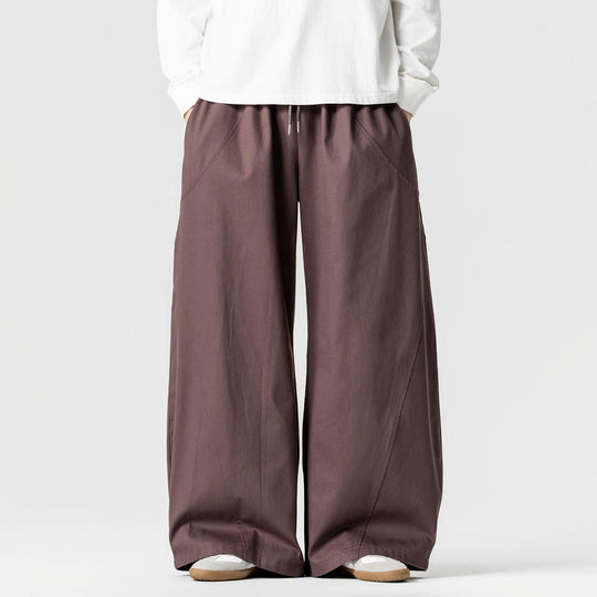 Herren Weite Lounge‑Hose im Palazzo‑Cut aus Baumwollmix mit Tunnelzug und Eingrifftaschen Nord Taschen