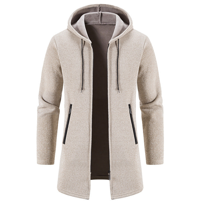 Herren praktische und stilvolle Fleecejacke mit Kapuze und Reißverschlusstaschen