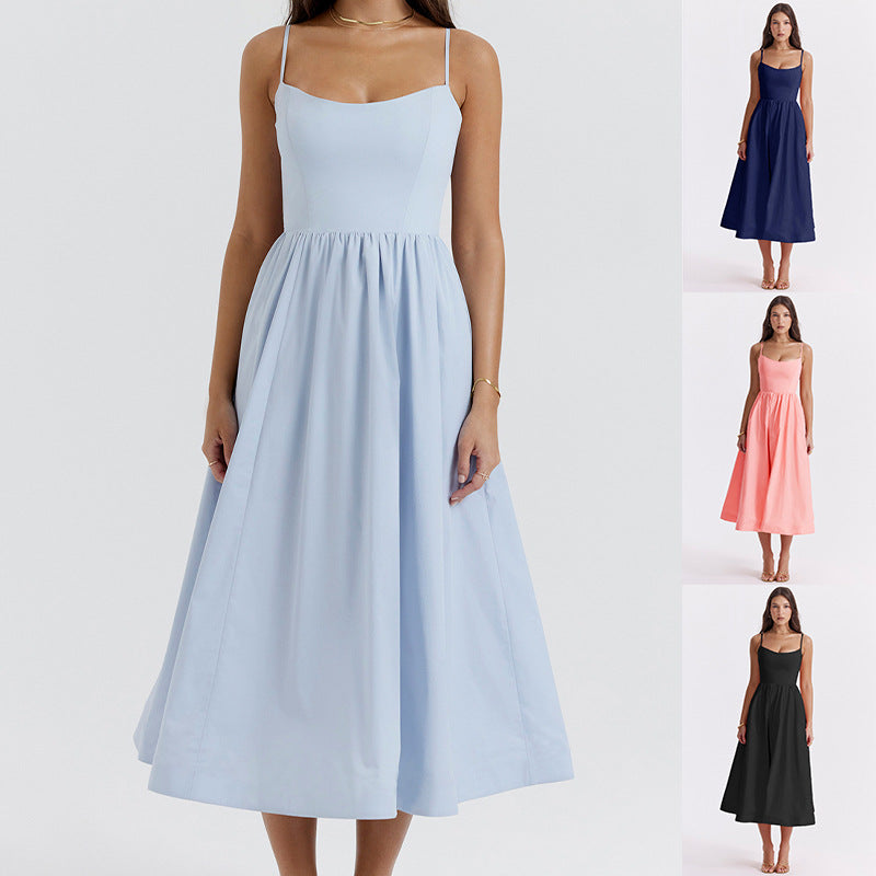 Damen Maxikleid mit floralem Print und verstellbaren Spaghettiträgern