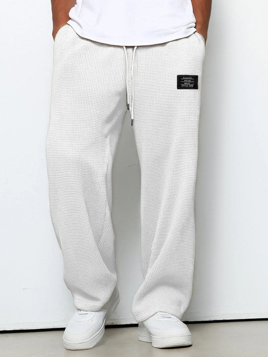 Herren Locker sitzende Waffelstrick-Jogginghose mit Tunnelzug & Eingrifftaschen Nord Taschen