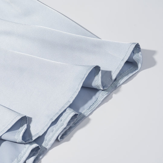 Damen Fließendes Maxikleid mit Ballonärmeln, geraffter Taille und Rundhalsausschnitt Nord Taschen