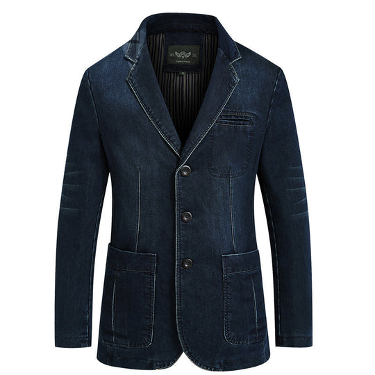 Herren Modische Denim-Blazerjacke Nord Taschen