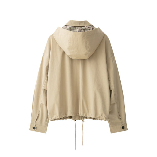 Damen Leichte wattierte Windjacke mit Stehkragen und Polka‑Dot‑Print Nord Taschen