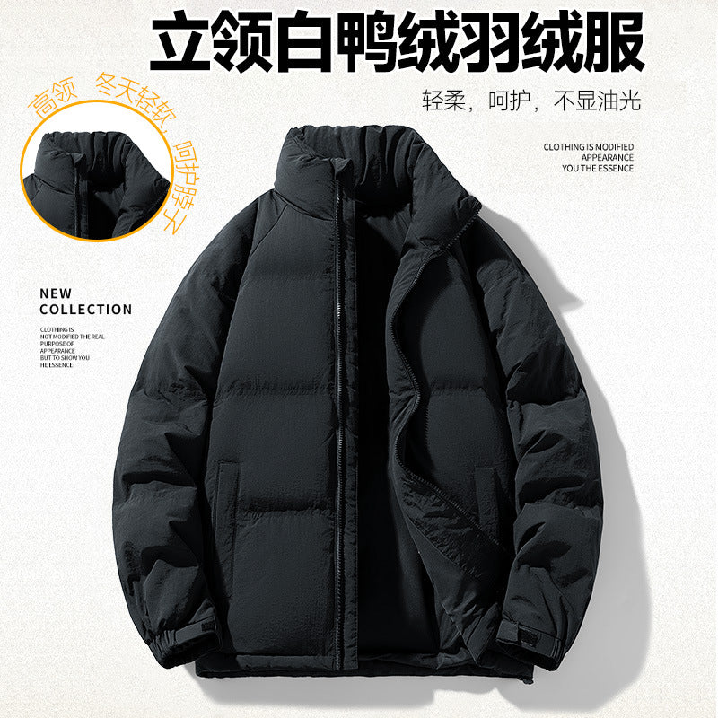 Herren Stepp-Daunen-Winterjacke mit hohem Stehkragen und verstellbarem Saum Nord Taschen