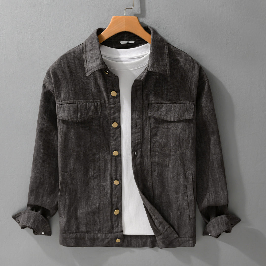 Herren Jeansjacke im Acid‑Wash Look mit Oversize‑Schnitt Nord Taschen