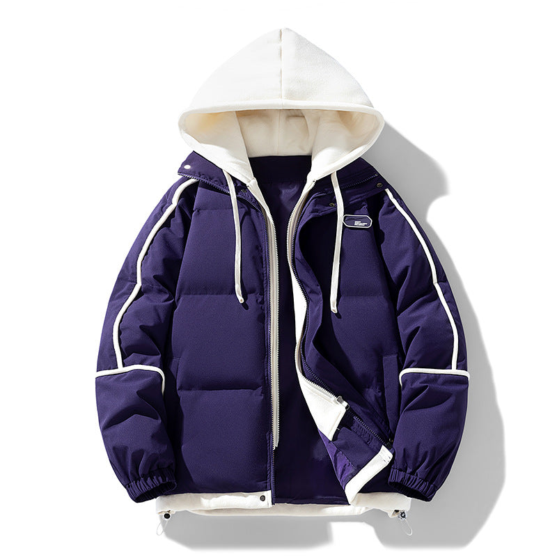 Damen Kurz geschnittene Steppjacke mit kontrastierender Fleece‑Kapuze und Kordelzug Nord Taschen