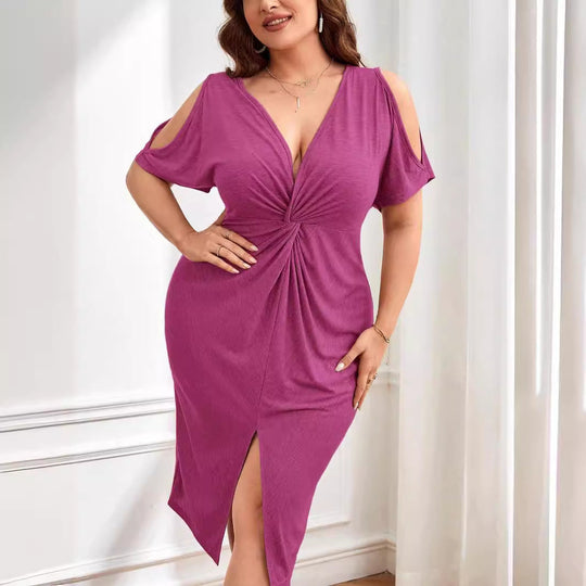 Damen Wickelkleid mit raffiniertem V-Ausschnitt und Trend-Details Nord Taschen