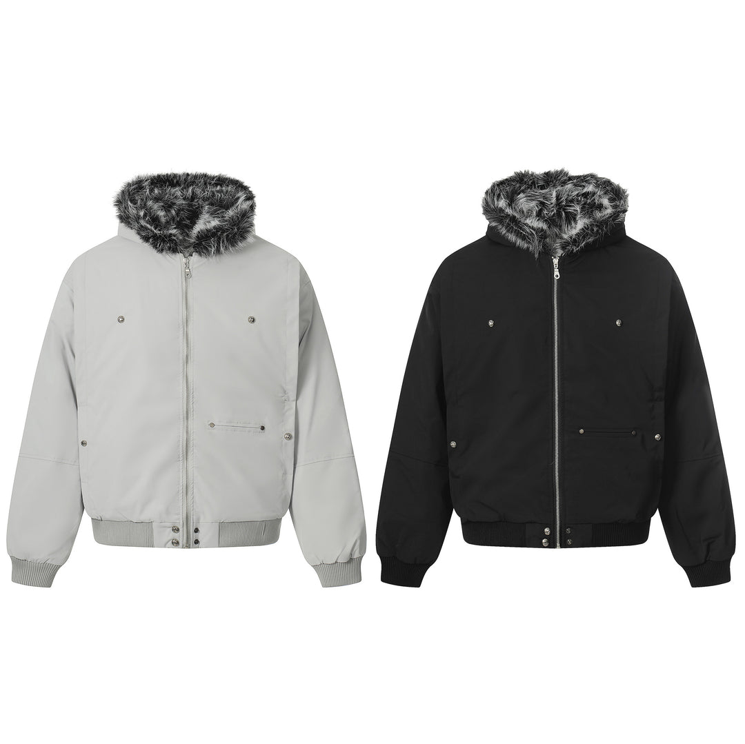 Herren Kurzboxy Bomberjacke im Aviator‑Look mit abnehmbarem Kunstfellkragen Nord Taschen