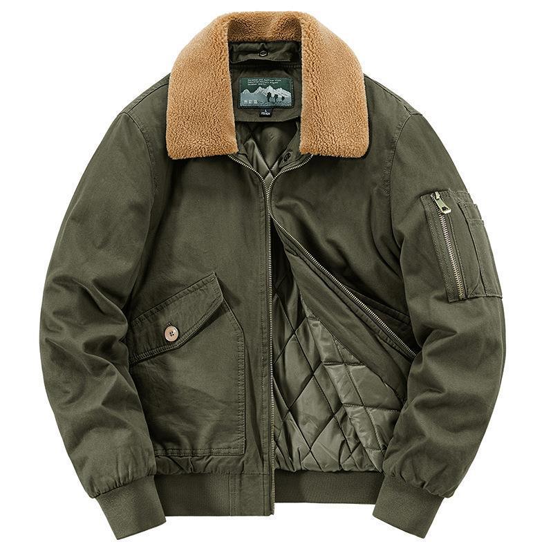 Herren Canvas-Bomberjacke mit gesteppter Thermofütterung und Teddykragen Nord Taschen