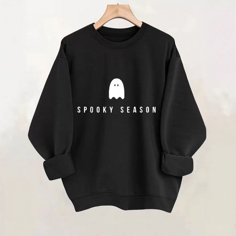 Unisex lässiges Halloween Sweatshirt mit Gespenst-Print und Oversize-Schnitt Nord Taschen