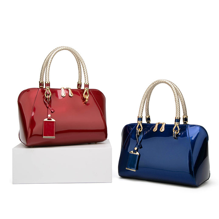 Damen Handtasche mit eleganten geflochtenen Griffen Nord Taschen