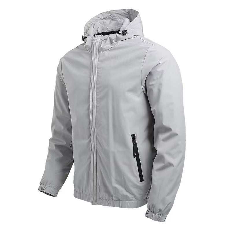 Herren leichter wasserabweisender Kapuzen-Softshellblouson mit Reißverschlusstaschen Nord Taschen