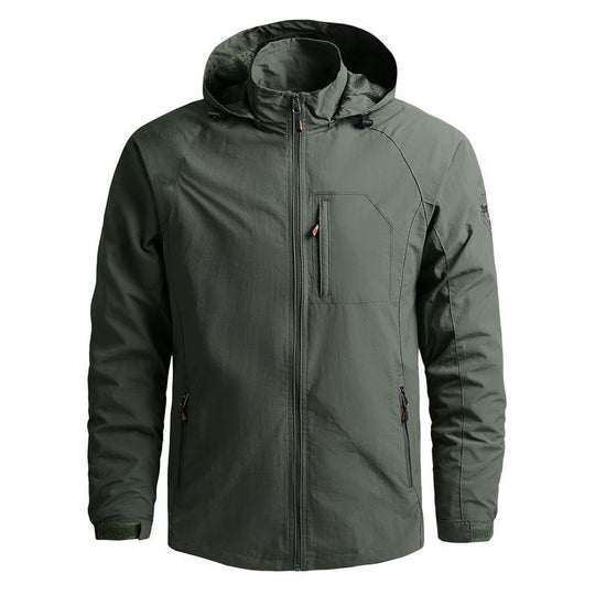 Herren Funktionale Outdoorjacke mit verstellbarem Kapuzendesign Nord Taschen