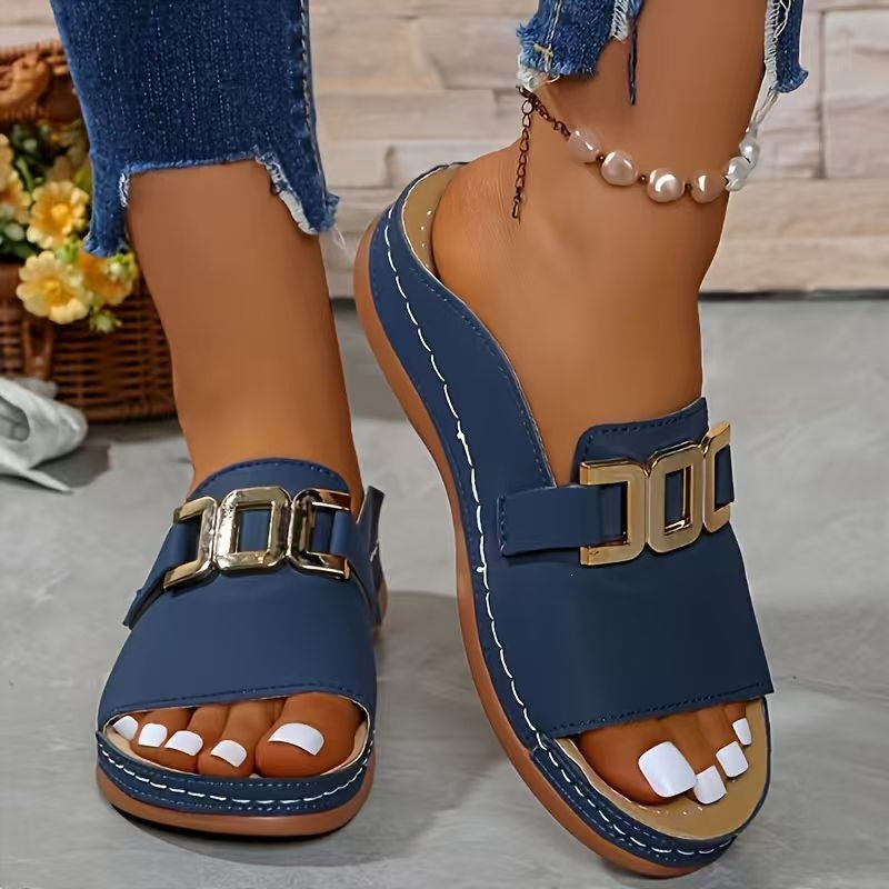 Damen elegante Zehentrenner-Sandalen mit dekorativem Schmuckdetail Nord Taschen