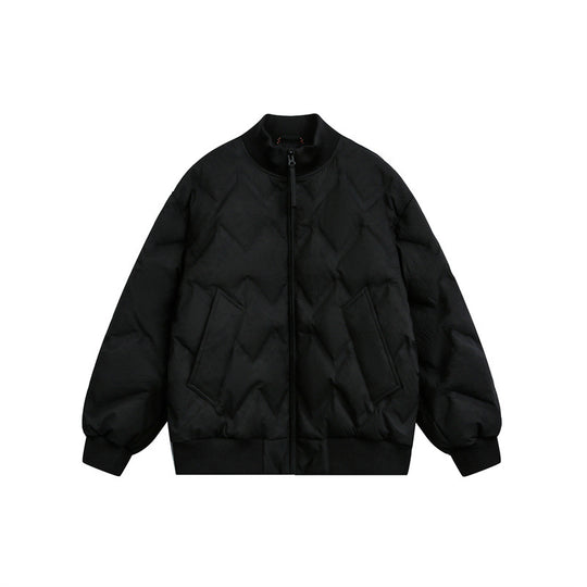 Herren Oversize-Steppblouson mit Rippkragen und Zickzack-Steppung Nord Taschen