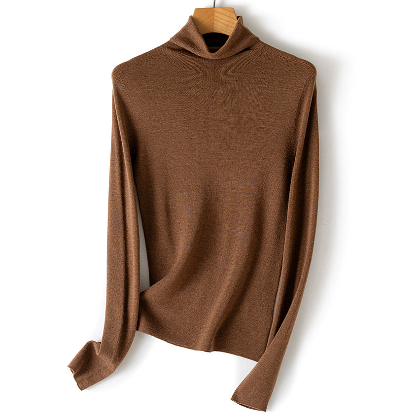 Damen Leichter Feinstrick-Rollkragenpullover mit fließender Passform Nord Taschen