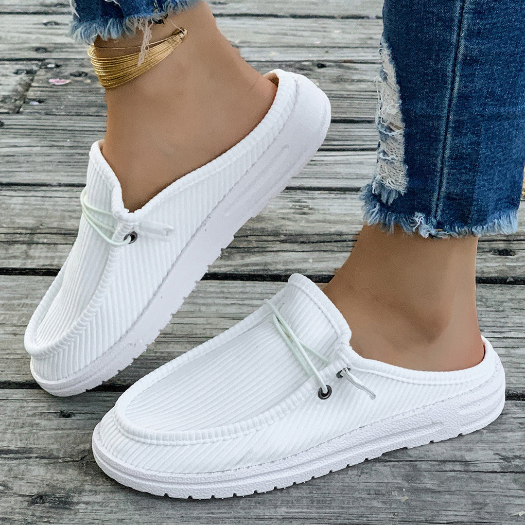 Damen Slip-On Mokassins mit attraktiver Rippstruktur