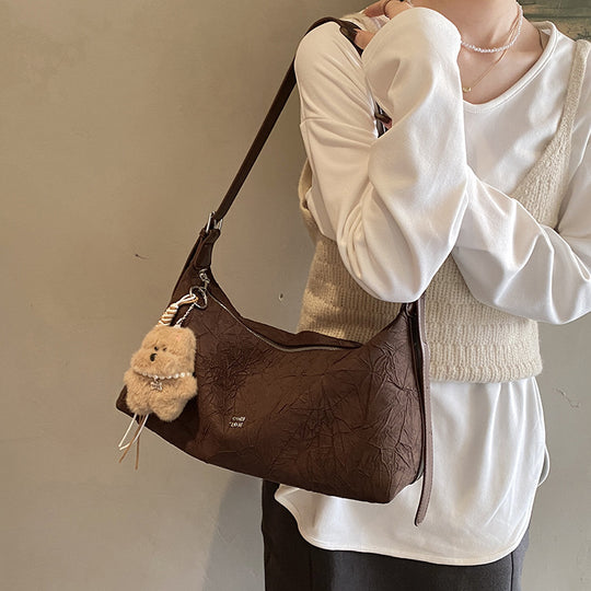 Damen Hobo-Tasche mit charmantem Tieranhänger und praktischem Kordelzug Nord Taschen