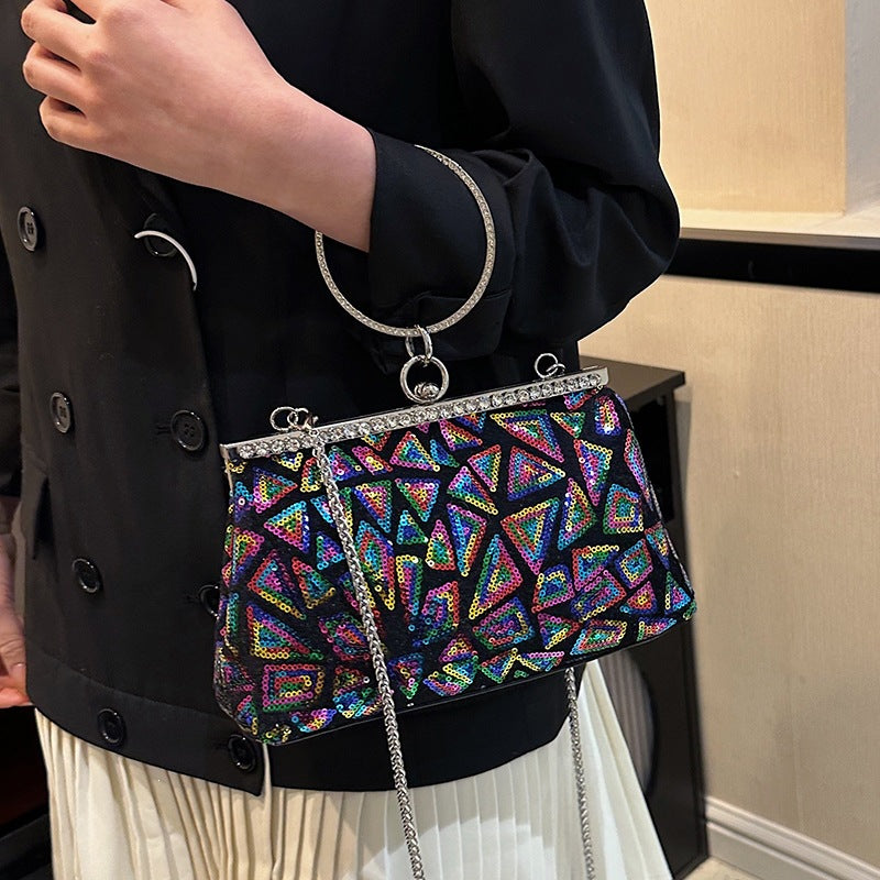 Damen glamouröse Clutch-Tasche mit funkelnden Pailletten Nord Taschen
