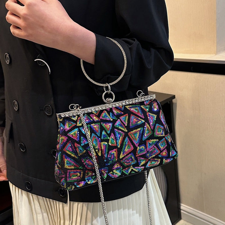 Damen glamouröse Clutch-Tasche mit funkelnden Pailletten Nord Taschen