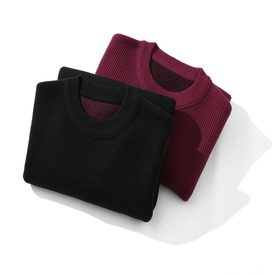 Damen Komfortabler Rippstrick-Pullover in Oversize-Silhouette mit Rundhals und dezentem Destroyed-Look Nord Taschen