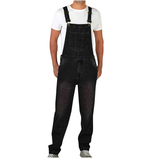 Herren Jeans Latzhose mit Taschen und verstellbaren Trägern - Vittorelli