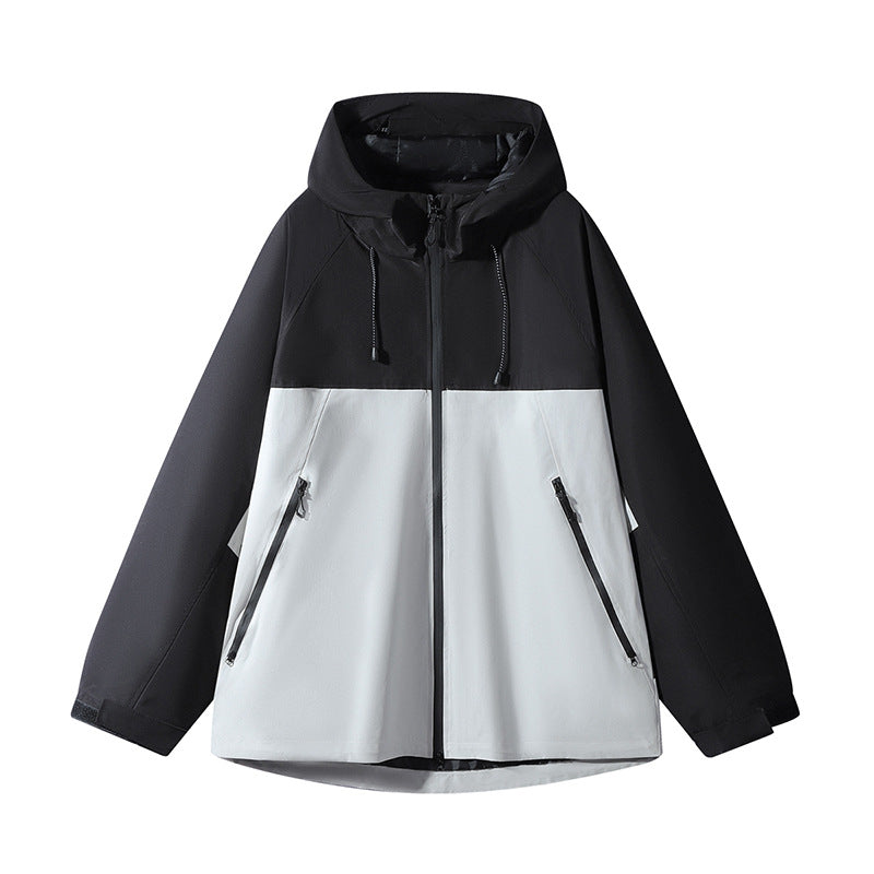 Unisex Wasserabweisende zweifarbige Softshell-Jacke mit Kapuze Nord Taschen