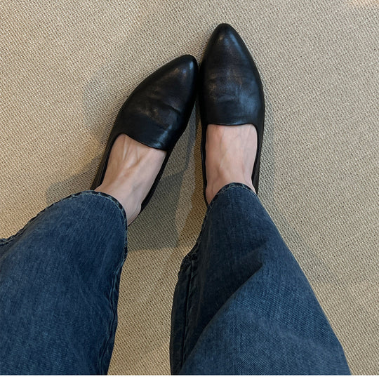 Damen elegante Slippers mit spitz zulaufendem Design und bequemem Fußbett