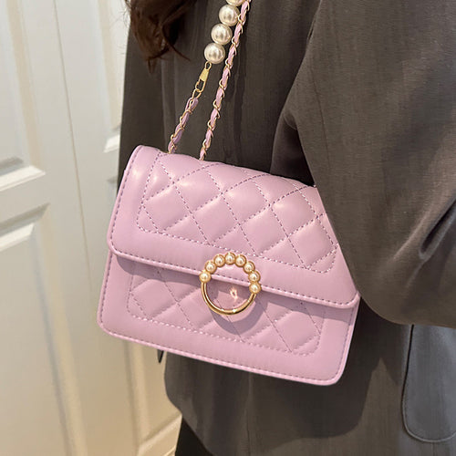 Damen elegante Umhängetasche mit strukturiertem Obermaterial und goldener Verzierung Nord Taschen