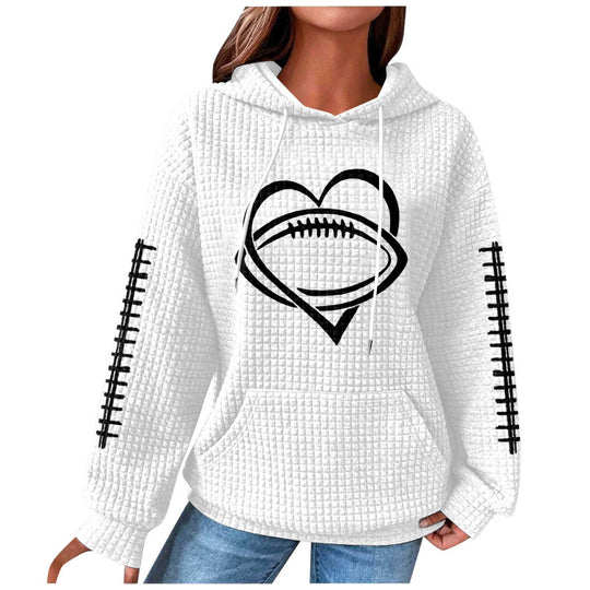 Damen Bequemer Kapuzenpullover mit Herzmotiv Nord Taschen