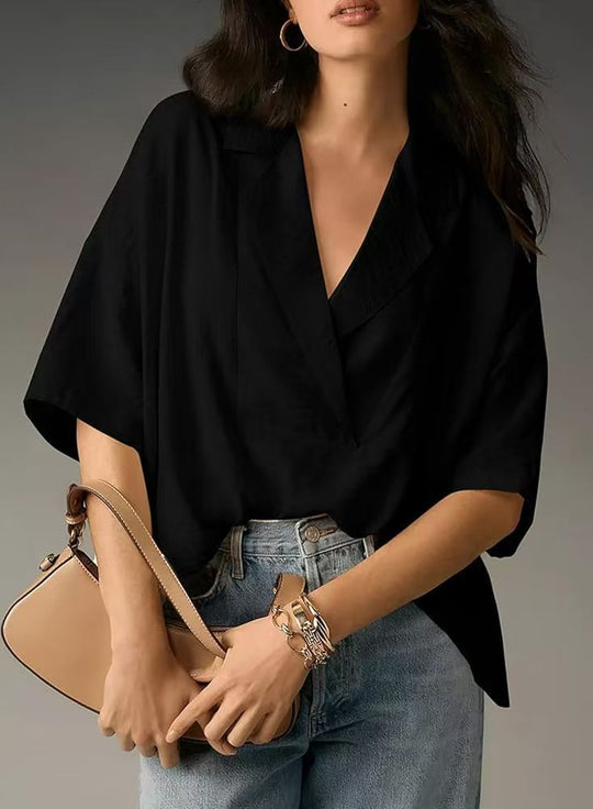Damen Oversized Bluse Nord Taschen