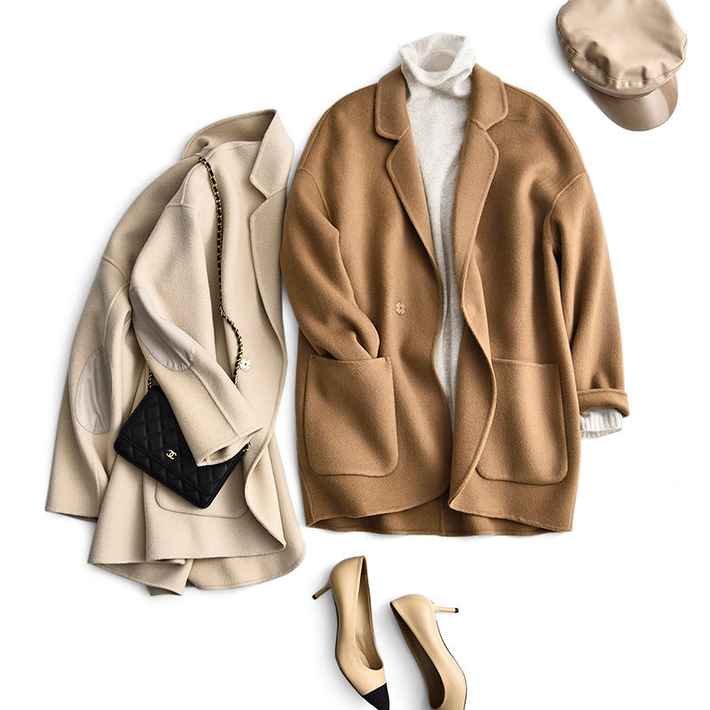Damen Oversized Wolljacke Nord Taschen