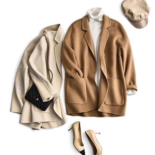 Damen Oversized Wolljacke Nord Taschen
