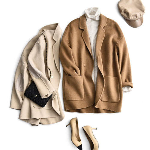 Damen Oversized Wolljacke Nord Taschen