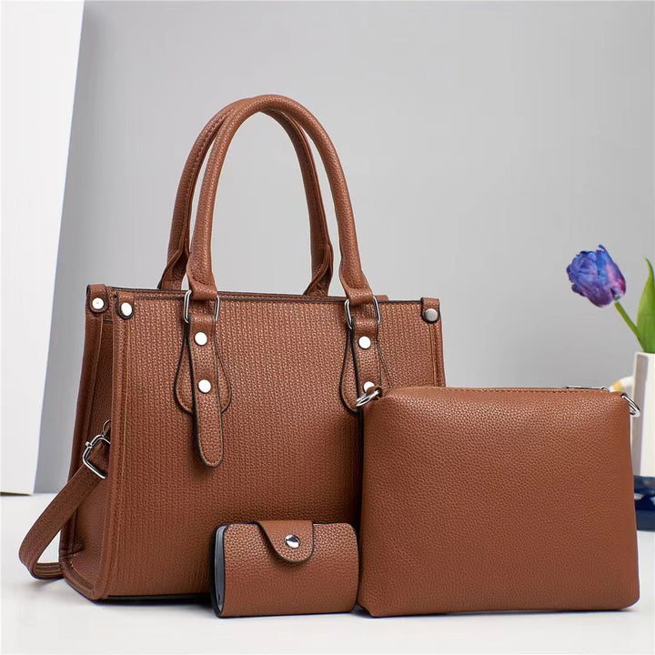 Damen elegante Handtasche mit strukturiertem Design und abnehmbaren Zubehör Nord Taschen