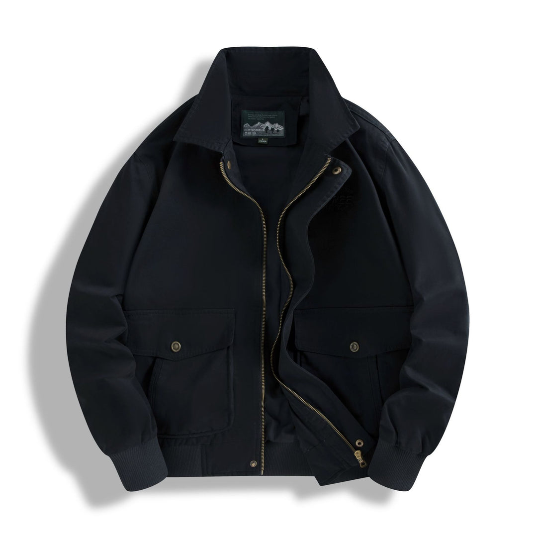 Herren Klassische Field-Bomberjacke mit Zwei-Wege-Reißverschluss und Klappentaschen Nord Taschen