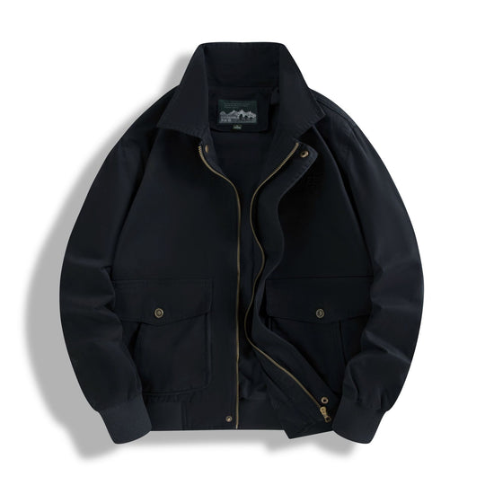 Herren Klassische Field-Bomberjacke mit Zwei-Wege-Reißverschluss und Klappentaschen Nord Taschen