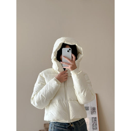 Damen Kurze Stepp-Cropped-Jacke mit breitem Umlegekragen Nord Taschen