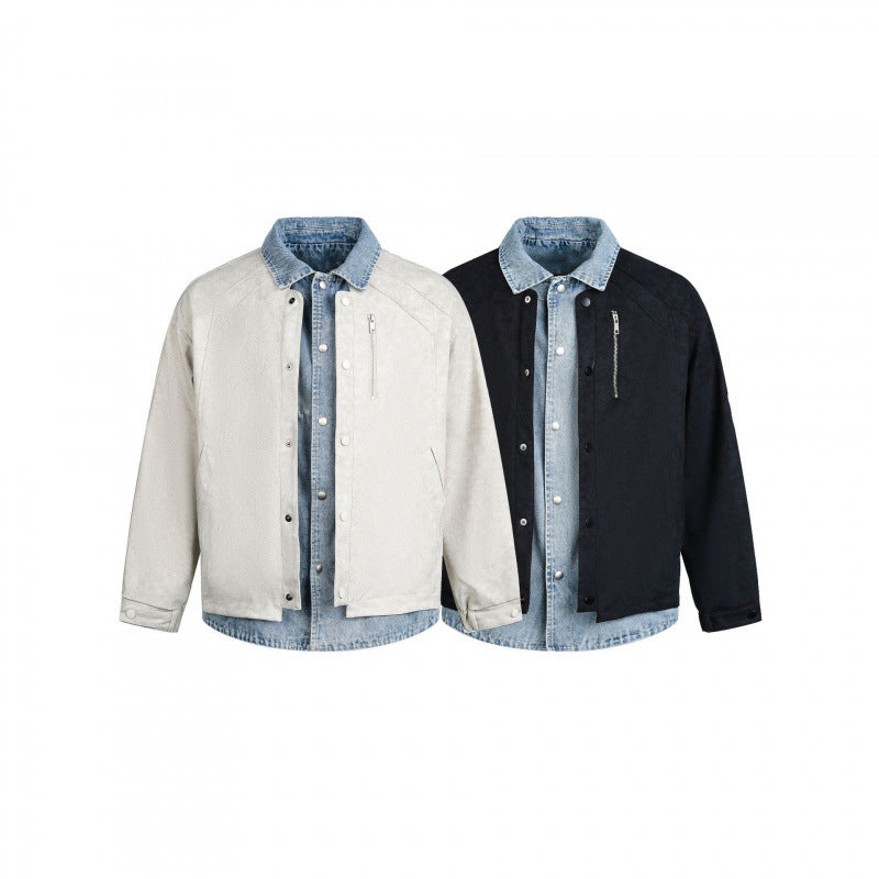 Herren Lagenjacke mit Velourslederoptik und integriertem Jeansfutter Nord Taschen