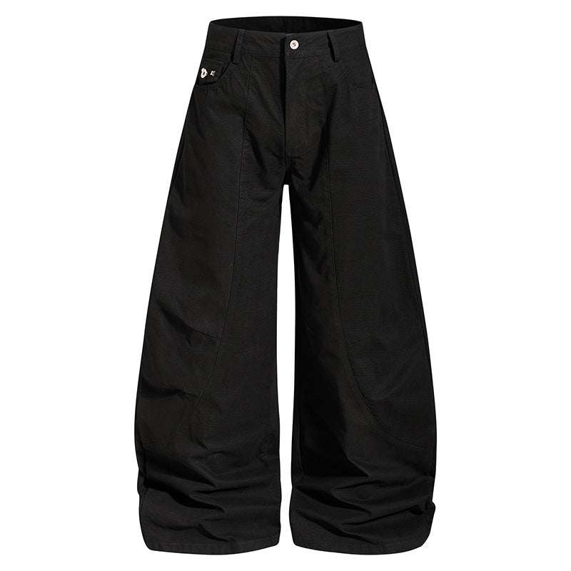 Damen Weite Culotte‑Hose mit hohem Bund, Taschen‑Details und markanten Teilungsnähten Nord Taschen