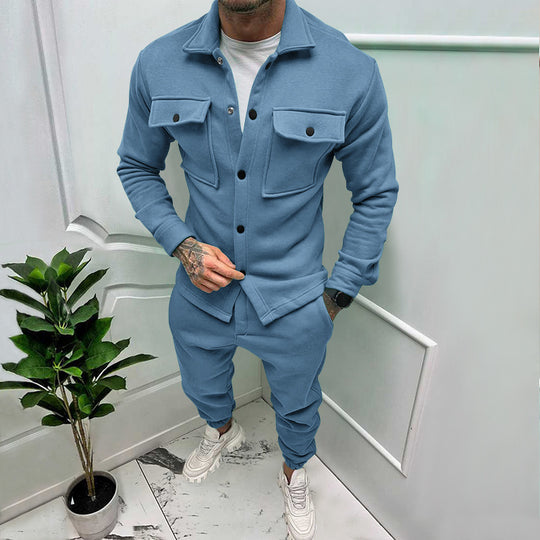 Herren Utility-Overshirt aus French-Terry mit Pattentaschen und Druckknopfverschluss Nord Taschen