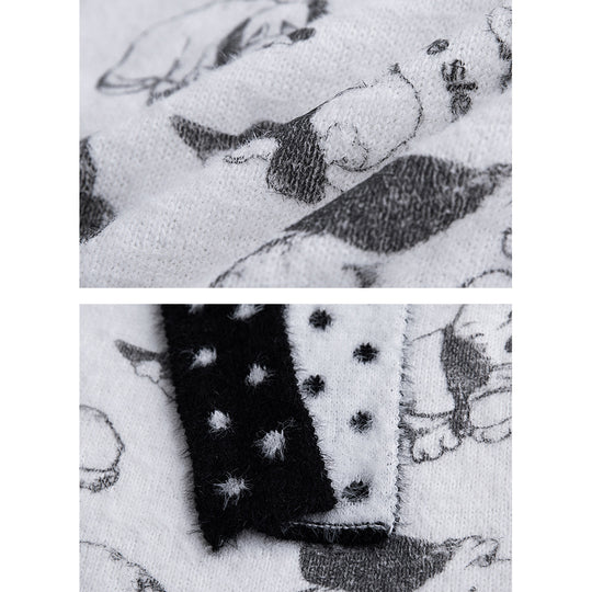 Damen Grobstrickpullover mit Tiermotiv Nord Taschen