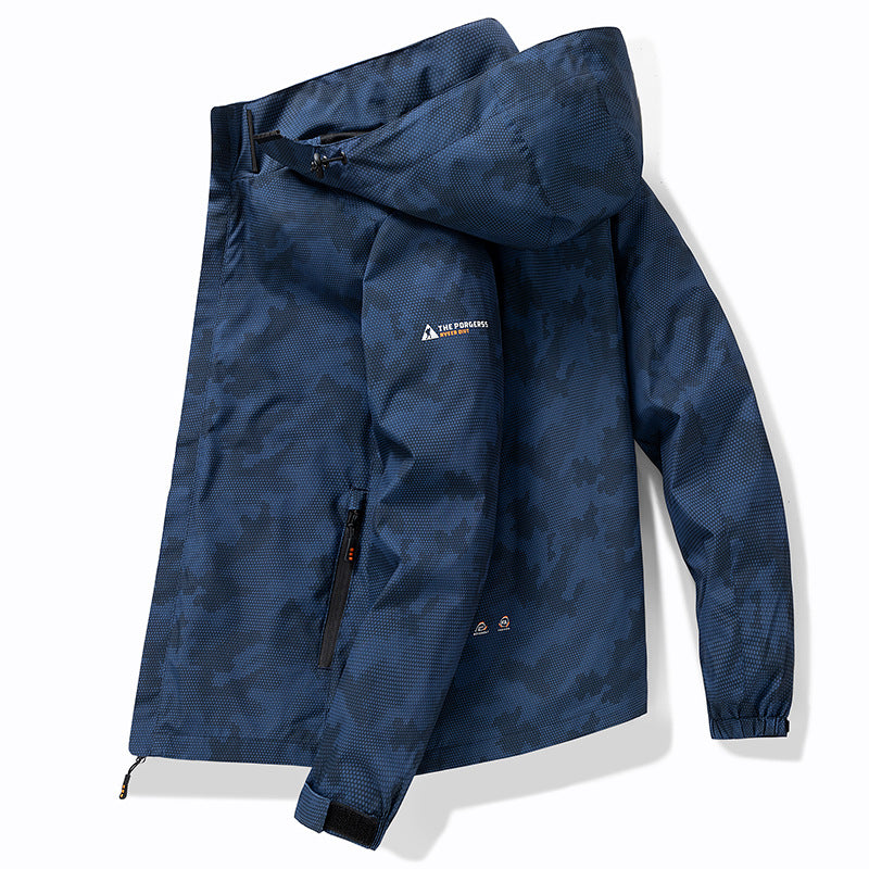 Herren Wetterfeste Outdoor-Jacke mit verstellbarem Kapuzenkragen Nord Taschen