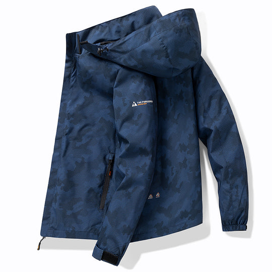 Herren Wetterfeste Outdoor-Jacke mit verstellbarem Kapuzenkragen Nord Taschen